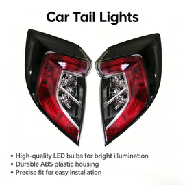 High - Quality Replacement 33500-TET-H01 33550-TET-H01 LED Tail Lights - Red and Clear Lens Design