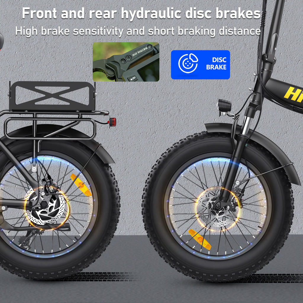 Cargo Electric Bike Hidoes F3 Pro 20 Inch Fat Tyre Cargo eBike with 26Ah Long Range Battery, Heavy Load Rear Basket & Hydraulic Disc Brakes