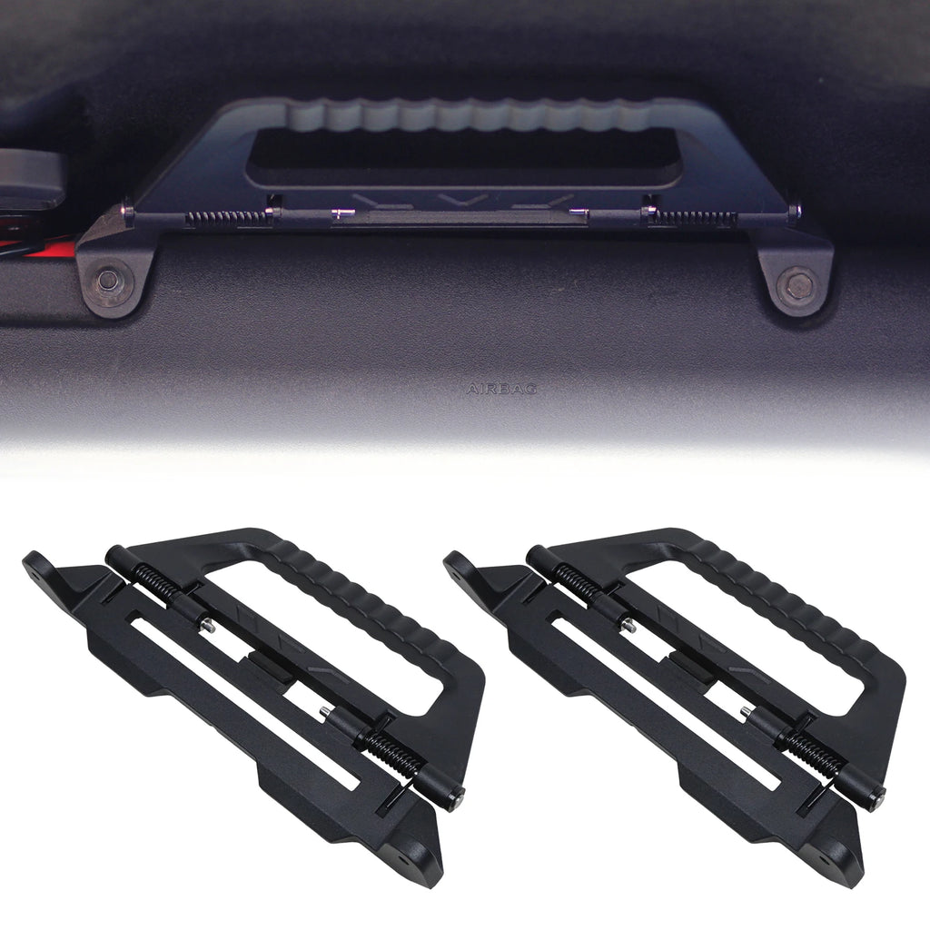 Ford Bronco 2021-2024 Front Grab Handles - Black Aluminium, 2 and 4 Door, Soft and Hard Top