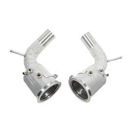 KYOSTAR SS304 Heat Shield Downpipe Test Pipe for 2019+ Porsche 911 991 Carrera Targa 4 S 4S 3.0TT Downpipe Header