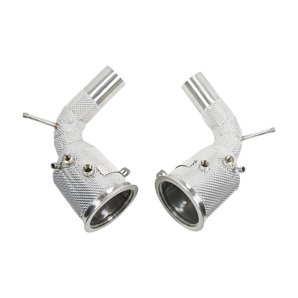 KYOSTAR SS304 Heat Shield Downpipe Test Pipe for 2019+ Porsche 911 992 Carrera Targa 4 S 4S 3.0TT Downpipe Header