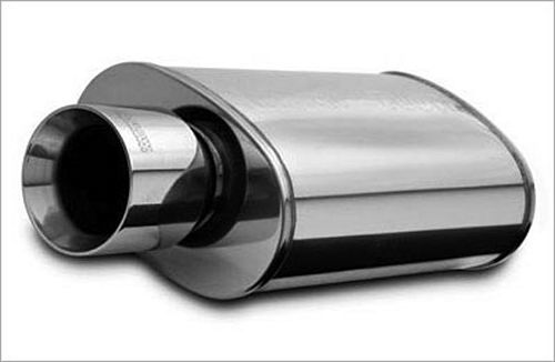 Stainless Muffler 2.25in In / 4in Tips Out