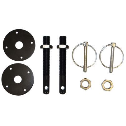 Hood Pin Kit 2pk Alm. 1/2in  - Black