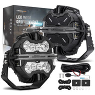 7inch 2x Round LED Headlights Driving Auxiliary Light Offroad Led Bar 270Â° Beam DRL 150W for Offroad 4X4 SUV