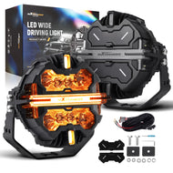 7inch LED Driving Light Bar 7" 332W for SUV 4X4 Marine Boat 33200LM RGB DRL 12V White