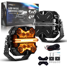 Load image into Gallery viewer, 7inch Square Off-Road Auxiliary Light 332W Bar RGB DRL White Amber 12V IP68 for Sport Utility 4WD 4X4