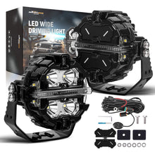 Load image into Gallery viewer, Universal 3.5" Round LED Fog Driving Headlights, Side Shooter Beam, White/Amber DRL, IP68, 160W