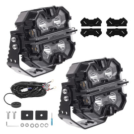 Brand New Supplier Universal 5inch LED Fog Driving Headlights 212W White Amber DRL RGB for Off-road 4X4 SUV Car
