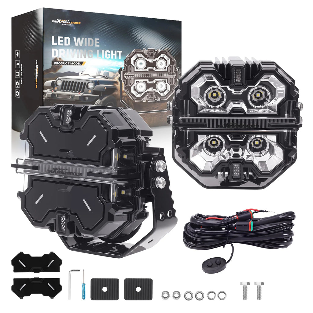 Brand New White Amber DRL Side Shooter IP68 Universal 5 Inch LED Headlights Fog Driving Lights for Truck off Road