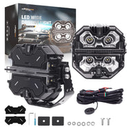 Brand New White Amber DRL Side Shooter IP68 Universal 5 Inch LED Headlights Fog Driving Lights for Truck off Road