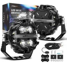 Universal LED Fog Off-Road Auxiliary Light 6000K White RGB DRL for SUV/ATV/UTV/4WD