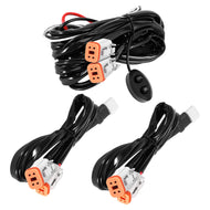 Crosshair Series LED Auxiliary Driving Lights Wiring Harness Kit w/ DRL, 4-Pin DT Plug