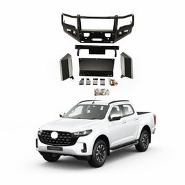 New Heavy Duty Steel Front Winch Bumper for BT-50 Ute 2021+ Pickup Truck 4x4 Bull Bar Park Assist Sensor Cutouts LED Lig
