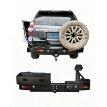 Load image into Gallery viewer, New Heavy Duty Steel Powder Coated Black Textured Rear Bumper &amp; Bullbar for Prado 150 Series LC150 J150 4x4 Accessories 