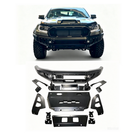 New Without Loops Bullbar Front Bumper Kit for Ranger T8 PX3 2020 Bolt-On Metal Steel Black