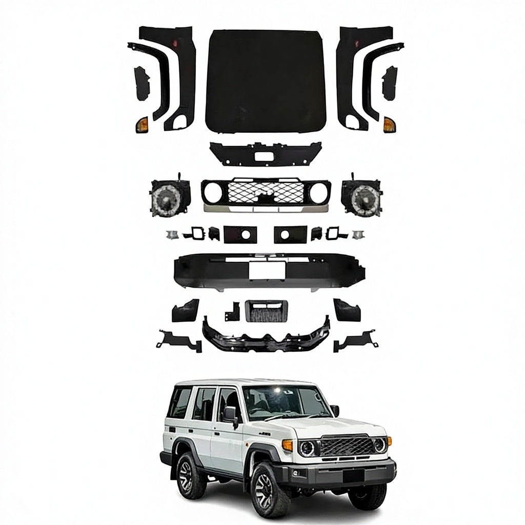Old to New Upgrade Body Kit for Land Cruiser 70 Series LC76 FJ76  Upgrade to LC76 FJ76 2024