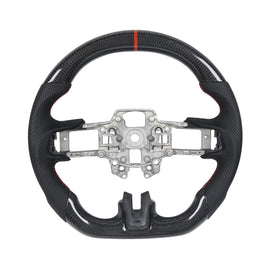Real Carbon Fiber Flat Sport Steering Wheel Fit for Ford Mustang 2018-2024 Shelby GT500/GT350