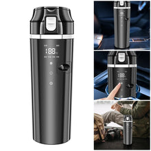 Load image into Gallery viewer, Smart Car Heating Mug with Digital LCD Display 500ML Stainless Steel Black-3
