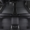 Custom Stripe Nappa Leather 5D Car Floor Mats for Peugeot 5008 2017-2023 Hyundai Kona ENCINO I30 Interior Accessories Carpet