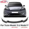 3 Pcs Front Bumper Lip V Style Splitter Spoiler for Tesla Model Y 2020-2024 Model 3 2017-2023