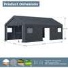 Carport Garage 13'x24' with Roll-up Windows, Removable Sidewalls & Doors, Waterproof & 12 Legs, Large Heavy Duty Carport Garage