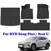 Esteras de piso de automóvil para byd song más dm-i EV 2024 Seal U Sealion 6 Mat de la caracol Cachón de respaldo de la almohadilla del pie no deslizante