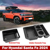 2 PCS para 2024 Hyundai Santa Fe Center Console Organizador de reposapiés Almorril de almacenamiento Infantil Organizador de la consola Bandeja de bebidas Bandeja de bebidas