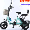 14 Inch 3 Wheeled Electric Tricycle Foldable 48V 350W Electric Bike For Adults 2 Person With Removable Rear Seat Max Speed 20