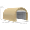 Heavy Duty 10' x 16' Portable Garage Storage Tent with Large Zippered Door Carport, Anti-UV PE Canopy Cover for Car, Truck & Boat