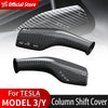 1 Pair YZ Carbon Fiber Steering Wheel Whift Protection Cover For Tesla Model 3 Y ABS Car Column Shift Knob Cover Decor For Tesla