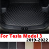 Alfombra de maletín para el modelo Tesla 3 2022 2021 20 2019 Cargo trasero Proteger Accesorios de la cubierta Interior Bootel de bota de la cola