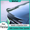 Fibra de carbono de spoiler de ABS para Tesla Model 3 Highland 2024 ALA DE TRANJA DE CAR CASTA ACCESORIOS DE AUTO AUTO AUTO