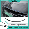 Para Tesla Model 3 2024 Highland Spoiler de Fibra de Carbono Real Alerón Trasero Original Accesorios Exteriores de Alto Rendimiento