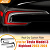 AFDT Real Carbon Fiber Taillight Frame Trim for Tesla Model 3 Highland 2024 Car Rear Tail Light Sticker Taillight Lamp Cover