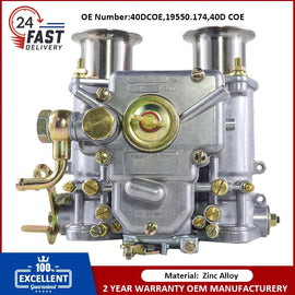 Carburetor for 40DCOE Weber 40mm Twin Choke Carb Fits for 1975-1992 VW Water Cooled 1.5, 1.6, 1.7, 1.8 8V Engines19550.174