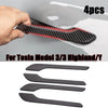 Car Door Handle For Tesla Model 3 Highland Model Y 2022 2023 2024 Door Cover Paste Model3 Carbon Fiber ABS Accessories 4Pcs/Set