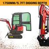 USA Stock 15HP Mini Excavator 1 Ton Crawler Excavator with Enclosed Cab Samll Digger Door to Door Delivery