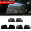 2PCS Carbon Fiber Car Paste Side Door Mirror Cover For Tesla Model 3 Model Y Auto Exterior Accessories ABS Sides Rearview Cover