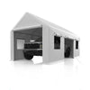 Garage Carport 13'x20' Heavy Duty Portable Garage & 4 Windows with Front & Rear Doors White for Pickup Truck Car Home