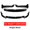 3 Pcs Front Bumper Lip V Style Splitter Spoiler for Tesla Model Y 2020-2024 Model 3 2017-2023