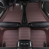 Custom Stripe Nappa Leather 5D Car Floor Mats for Peugeot 5008 2017-2023 Hyundai Kona ENCINO I30 Interior Accessories Carpet