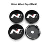 4Pcs 56mm 60mm N Line Car Wheel Center Hub Cap Cover Emblem Stickers For Hyundai NLine Sonata Tucson Azera Elantra Veloster Kona