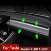 Recorte de la consola del centro de automóvil para Tesla Modelo 3 Y Fibra de carbono Accesorios ABS Dashboard Wrap Superposición Decoración del automóvil 2017-2023