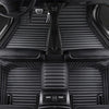 Custom Stripe Nappa Leather 5D Car Floor Mats for Peugeot 5008 2017-2023 Hyundai Kona ENCINO I30 Interior Accessories Carpet