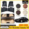 Car LHD Floor Mat for Hyundai Sonata NF 2005~2009 Leather Panel Liner Carpet Custom Foot Part Rug Interior Accessories 2006 2007