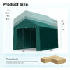 Carport Garage 12x20 ft with Sidewalls And Doors, 8 Reinforced Poles & 4 Sandbags