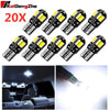 20pcs Bulbo interior del automóvil LED T10 White 5730 8SMD LED LED 12 V CARA CASA Lámpara de luz blanca Auto Bulbo Auto Estilo Canbus Error Free