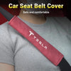 2pc Leather Car Seat Belt Cover Protection Pad For Tesla Model S X 3 Y 2017 Personalized Roadster Cybertruck Juguete Accessories