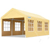 Carport Garage 10x20 ft with Sidewalls and Roll-up Windows