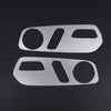 2 PCS Car Front Seat Adjustment Switch Panel Cover Trim Accessories Silver Aluminum Alloy For Rivian R1T R1S 2022 2023